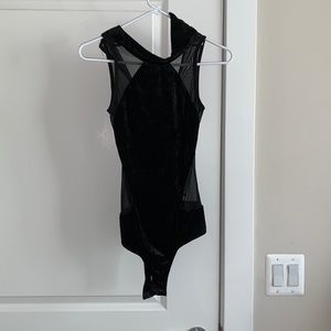 Velvet mesh bodysuit